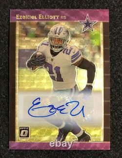 2019 Donruss Optic Ezekiel Elliott Auto Autograph Gold Vinyl #1/1 Dallas Cowboys