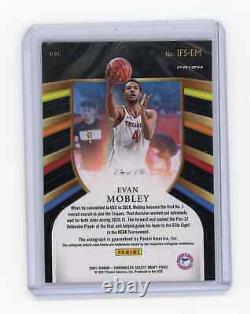 2021-22 Chronicles EVAN MOBLEY RC In Flight On Card Autograph Gold Vinyl #d 1/1