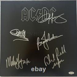 AC/DC Authentic Rare Hand Signed Autographed LP Record with COA