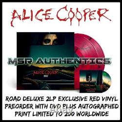 ALICE COOPER ROAD 2LP Red Vinyl + DVD & Limited Signed Print 1/200 WW! Pre-Order