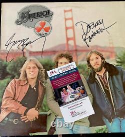 AMERICA JSA Signed Autograph Hearts Record Album Vinyl Beckley & Bunnell