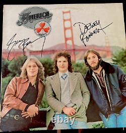 AMERICA JSA Signed Autograph Hearts Record Album Vinyl Beckley & Bunnell