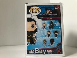 Autographed Funko Pop Marvel Thor Ragnarok Loki Tom Hiddleston