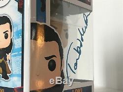 Autographed Funko Pop Marvel Thor Ragnarok Loki Tom Hiddleston