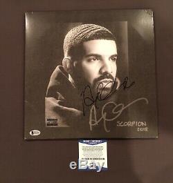 BECKETT COA! DRAKE Signed Autographed SCORPION Vinyl 6 God DRIZZY Rap Singer OVO