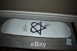 Bam Margera HIM Ville Valo SIGNED Heartagram Skateboard Deck BAS COA vinyl cd