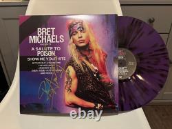 Bret Michaels Signed Autographed Poison Lp Purple Coloured Vinyl Exact Proof
