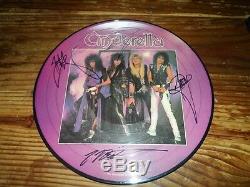 CINDERELLA signed/autographed vinyl picture disc by entire band. TOM KEIFER + 3