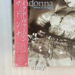COA AUTOGRAPH Madonna P-13033 VINYL LP OBI JAPAN Signed