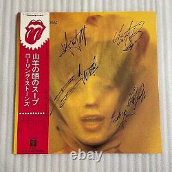 COA AUTOGRAPH ROLLING STONES P-8374S VINYL LP OBI JAPAN Signed Mick Jagger