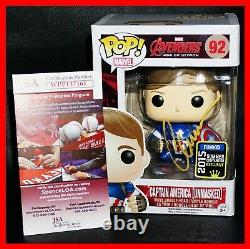 Chris Evans Signed Captain America Unmasked Age of Ultron Funko POP JSA PSA