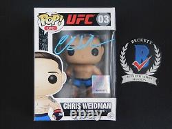 Chris Weidman Signed Autographed Vinyl Funko Pop! 03 UFC Fighter MMA BAS COA B
