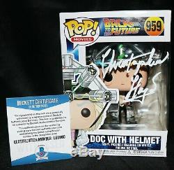 Christopher Lloyd Signed Doc With Helmet Back To Future Funko POP Beckett 959