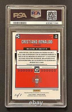 Cristiano Ronaldo 2018 Panini Donruss Optic Base Gold Vinyl Auto PSA10 #1/1