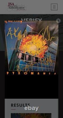 Def Leppard Entire Band Signed Autographed Legendary Pyromania Vinyl Album JSA