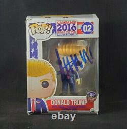 Donald Trump Autographed Signed Campaign 2016 #2 Funko Pop! With COA Damaged Box