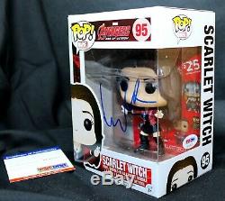 Elizabeth Olsen Signed Autograph Scarlet Witch Avengers Age Ultron Funko POP PSA