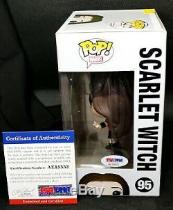 Elizabeth Olsen Signed Autograph Scarlet Witch Avengers Age Ultron Funko POP PSA