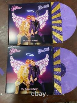 Elton John & Brandi Signed Art Card's Who Believes In Angels 2 signed LP cards
