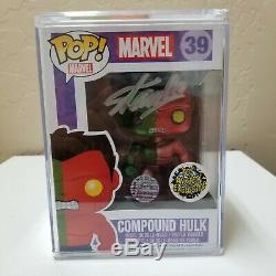 FUNKO POP! Compound Hulk #39 METALLIC Toy Anxiety Exclusive Stan Lee Signed