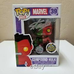 FUNKO POP! Compound Hulk #39 METALLIC Toy Anxiety Exclusive Stan Lee Signed