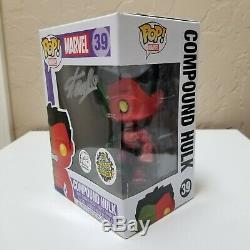 FUNKO POP! Compound Hulk #39 METALLIC Toy Anxiety Exclusive Stan Lee Signed