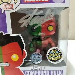 FUNKO POP! Compound Hulk #39 METALLIC Toy Anxiety Exclusive Stan Lee Signed