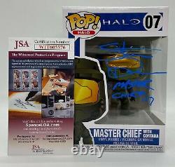 FUNKO POP MASTER CHIEF with CORTANA HALO #07 STEVE DOWNES BLUE AUTOGRAPHED JSA COA