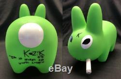 Frank Kozik SIGNED Kidrobot 10 GID Green Labbit INSC AUTOGRAPHED New in Box
