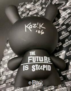 Frank Kozik SIGNED Kidrobot 8 Black Smorkin Anarchy Dunny AUTOGRAPHED MIB LE