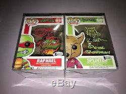 Funko POP RAPHAEL & SPLINTER AUTOGRAPHED ROB PAULSEN & PETER RENADAY CERTIFIED