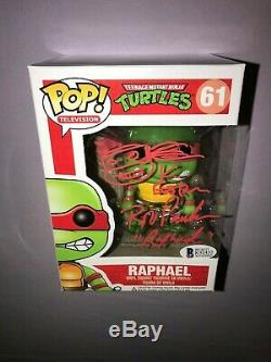 Funko POP RAPHAEL & SPLINTER AUTOGRAPHED ROB PAULSEN & PETER RENADAY CERTIFIED