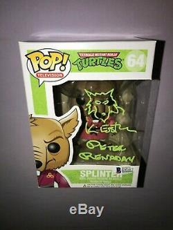 Funko POP RAPHAEL & SPLINTER AUTOGRAPHED ROB PAULSEN & PETER RENADAY CERTIFIED