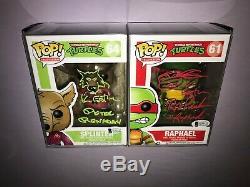 Funko POP RAPHAEL & SPLINTER AUTOGRAPHED ROB PAULSEN & PETER RENADAY CERTIFIED