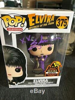Funko Pop Elvira Diamond Purple Spooky Empire 375 LE 2500 SIGNED Very Rare