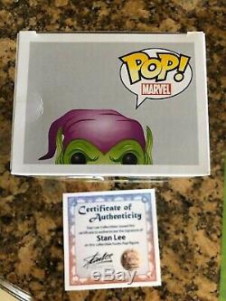 Funko Pop Green Goblin SDCC Stan Lee signed withcoa
