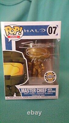 Funko Pop Halo Golden Master Chief With Cortana Halo Outpost Discovery SIGNED