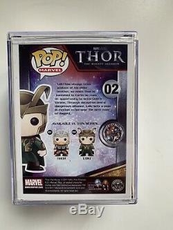 Funko Pop Loki from Thor The Mighty Avenger #02 SIGNED by Tom Hiddleston Vaulted