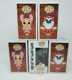 Funko Pop! Ren #164 & Stimpy #165 & Both Chase & Convention Exclusive Signed