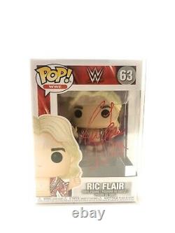 Funko Pop Ric Flair Red Robe #63 Autographed Signed Vinyl With Protector WWE NEW