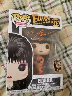 Funko Pop Spooky Empire Exclusive Elvira Orange Dress LE 1500 SIGNED JSA cert