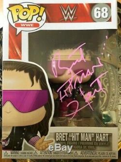 Funko Pop WWE 25 Bret The Hitman Hart Autographed with Soft Protector #68