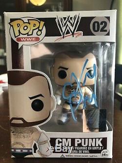 Funko Pop! WWE CM Punk #02 Autograph/Signed By CM Punk With Hard Stack