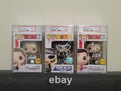 Funko Pop signed nWo set Hogan, Nash, Hall PSA encapsulated autograph