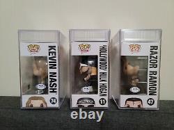 Funko Pop signed nWo set Hogan, Nash, Hall PSA encapsulated autograph