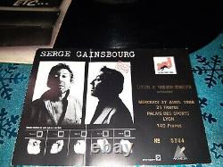 GAINSBOURG autographe lp vinyl MUSIQUES DE FILMS signed live ticket concert 1988