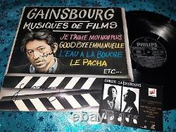 GAINSBOURG autographe lp vinyl MUSIQUES DE FILMS signed live ticket concert 1988