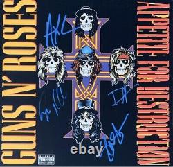 Guns N Roses Signed Album Axl Rose Autographed Vinyl Slash Duff Adler JSA Cert