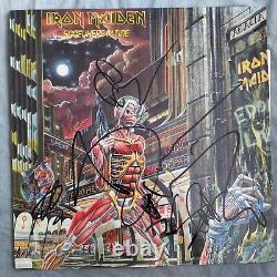 IRON MAIDEN Somewhere In Time LP fully signed by 5 autographs vinyl Dickinson