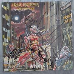 IRON MAIDEN Somewhere In Time LP fully signed by 5 autographs vinyl Dickinson